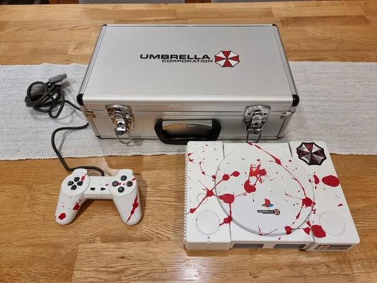 *UNIQUE* Custom Resident Evil PlayStation 1 Console - Umbrella Corporation Edition