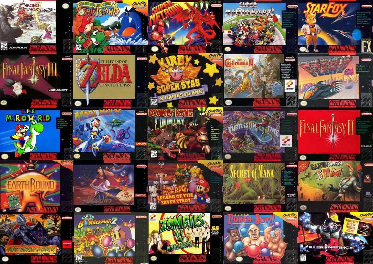 Super Nintendo SNES Classic Games collection - Iconic 16-Bit Titles